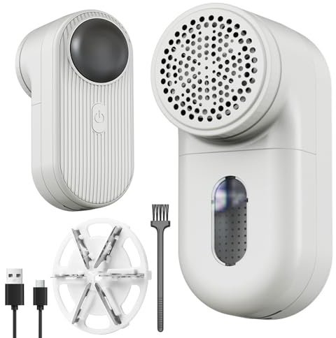 RNPKZ Fabric Shaver, Electric Lint Remover, Bobble Remover for Clothes with 3 Speeds, Rechargeable Fabric Shaver with 2 Shaving Heads, USB Charging Debobbler Clothes Shavers for Clothes, Blanket, Sofa