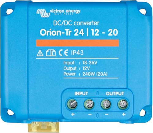 Victron Energy Orion-Tr DC to DC Converter - 24/12-Volt 20 amp 240-Watt - IP43 Protected - for Dual Battery Systems - Non-Isolated