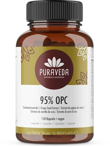 OPC Traubenkernextrakt Kapseln hochdosiert - 400mg reines OPC - 95% echter OPC Gehalt - Vegan - 100% ohne Zusätze
