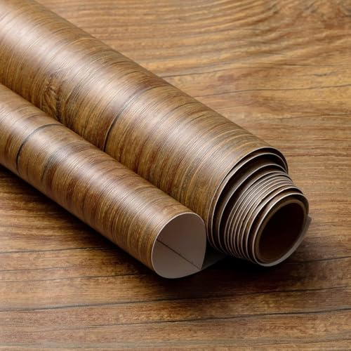 Very Berry Sticker Cherry Wood Peel and Stick Wallpaper (24 x 78, 3D-Wood Texture, 2 Pack) Waterproof and Easy to Clean Self-Adhesive Film for Any Surfaces and Furnitures