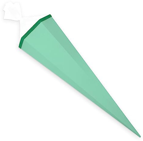 itenga Bastelschultüte Schultütenrohling Zuckertüte Schultüte eckig 85 cm mit Tüllverschluss (Mint)