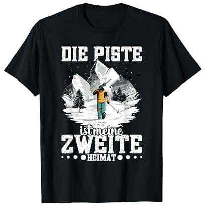Skifahren Wintersportler Schnee Berg Skifahrer Skihelm T-Shirt