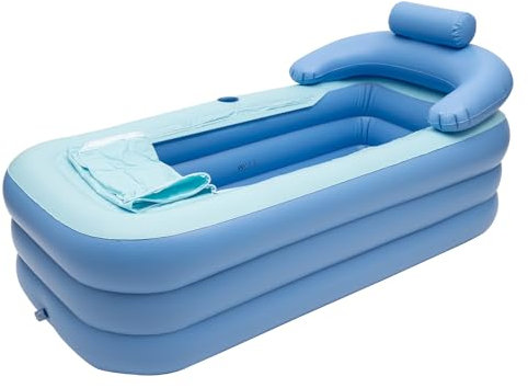 OUBUBY Baignoire gonflable à utiliser comme bain chaud et glace - Grande baignoire à glace portable - Montage rapide en 1 minute - Baignoire pliable pour adultes jusqu'à 180 cm, 150 x 80 x 75 cm