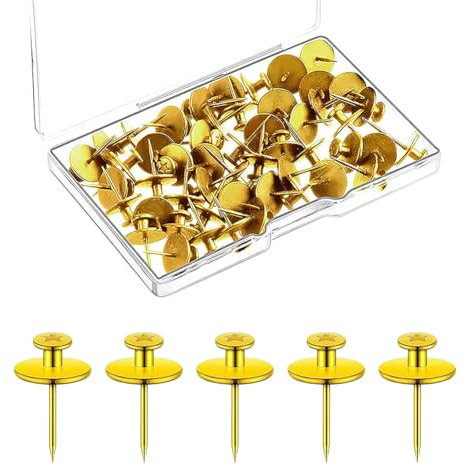 20 Stück Bilderaufhänger Nägel zum Aufhängen von Fotowänden, Bilderrahmenaufhänger, dekorative Pinnnadel-Haken, Fotorahmen, Aufhängehaken mit Aufbewahrungsbox, goldfarben