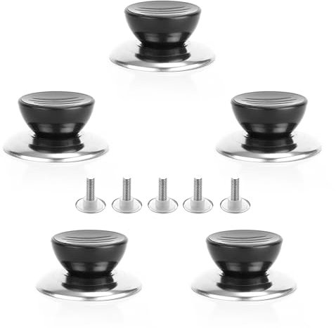 5 Pezzi Pomello Coperchio pentola universale,Manico Coperchio Pentola,Pomelli per coperchi pentole, Manopole di Ricambio Coperchio pentole,Per Cucina, Pentole