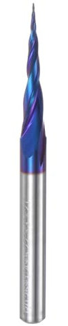 QUARKZMAN Fresa Sfera Conica Fresa CNC, Raggio 0,25 Mm, Gambo da 1/4 Carburo Tungsteno Rivestito, Spirale 2 Taglienti, Utensile Fresatura, Diametro 0,5 Mm, Lunghezza Totale 3