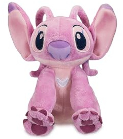 Disney Store Official Angel Mini Bean Bag Plush, Lilo & Stitch, 17cm/7”, Small Cuddly Stuffed Pink Toy Alien, Suitable for Ages 0+