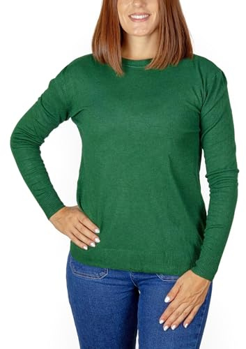Jersey de Punto Fino para Mujer, Sueter de Manga Larga para Invierno, Otoño, Jersey de Cuello Redondo. Talla XL