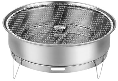 NESPIQ Picknickgrill Holzkohlegrill Edelstahl BBQ Holzkohlegrill Tisch-Einweg-Grill Für Den Außenbereich Camping Grill