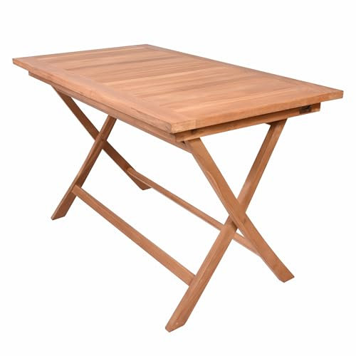 Divero Gartentisch SARAGOSSA aus Teak Holz, behandelt – Farbe: Braun
