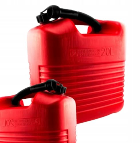 Anwicar Bensinkanister i plast - Bränsletank med påfyllningsmunstycke - Robust, läckagefri reservtank för bensin & diesel - Reservtank - 20 l - Röd
