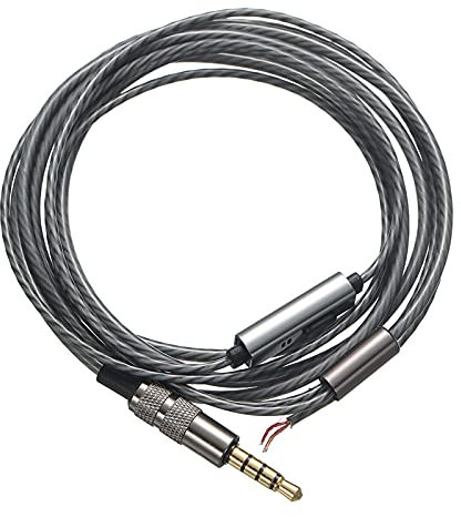 BAFOVY Cable de Auriculares con Jack Macho para Extremo Desnudo, Conveniencia sin Esfuerzo, Material de PVC Premium, Cable IEM con Micrófono, Micrófono Integrado y Diseño de un Paso para Costuras