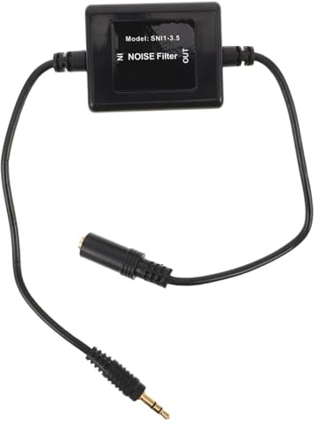 Angoily Filtre Audio pour Voiture Anti-parasites Et Isolateur De Boucle De Masse, Compact Alimentation, De Bruit pour Haut-parleurs Automobiles, Solution Auxiliaire, Usage Automobile, Couleur Noire