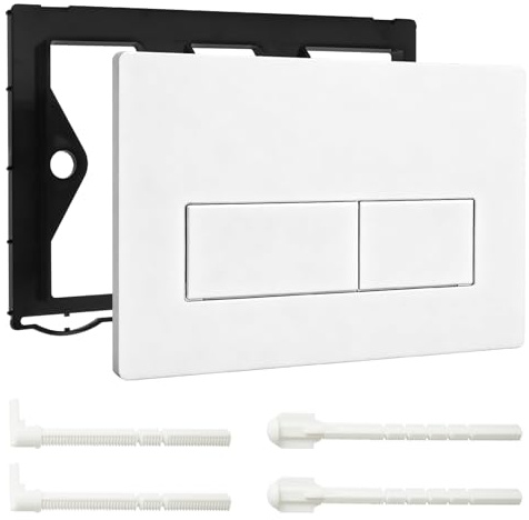 Placca di comando WC, piastra di scarico a doppio scarico compatibile con GEBERIT SIGMA01/20/21/30 UP300/320, placca di ricambio 115.770.11.5, dimensioni 246×164mm, bianco