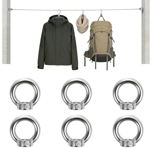 6 Stück Ringmutter M6, 304 Edelstahl Gewinde Ösenmutter, Ringschrauben, Ringmuttern Augenmuttern Ringösen Ösenschrauben Augenschraube for Ornamente, Blumentöpfe, Schaukelständer usw(M6)