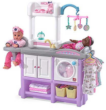 Step2 Love & Care Deluxe Baby Doll Nursery Playset for Kids, Combined Kitchen and Changing Station, Includes Toy Accessories, Easy to Assemble, Toddlers Ages 2 - 6 Years Old, Lavender