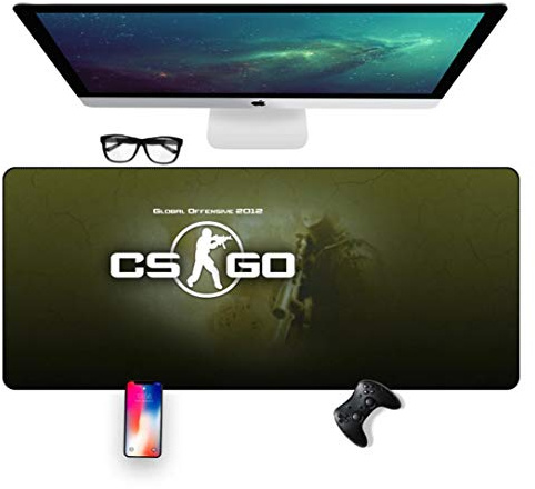 Mauspad CSGO Speed ​​Gaming Mauspad, 700X300mm Mousepad, Extended XXL großes Mousemat mit 3mm starker Basis, für Notebooks, PC, C