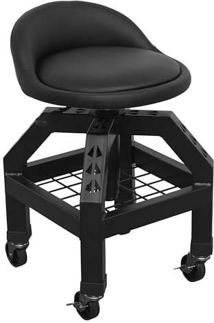 Sealey SCR03B pneumatisk creeper pall med justerbar höjd svängbar sits och ryggstöd