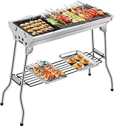 MUPAI Barbecue Pliable Portable Barbecue en Acier Inoxydable pour Barbecue de Jardin Extérieur