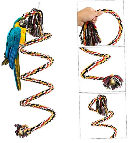 Froiny Grand Perroquet Jouets pour Ara Gris Africain Big Parrot Jouets Corde Produits pour Les Oiseaux pour Animaux Oiseaux en Spirale Escalade Debout Perch
