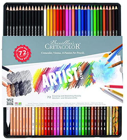 CRETACOLOR Artist Studio XXL Set | 72 Teile | hervorragende Qualität, 465 72, Gold