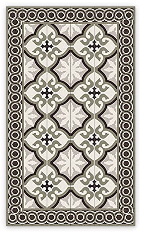 Coloray BirdsEcho Vinyl-Teppich PVC 80x198cm Dekorative Matte Bodenschutz in der Küche Küchenmatte Linoleum Teppich Küchendekorationsmatte - Abstraktion Azulejos.