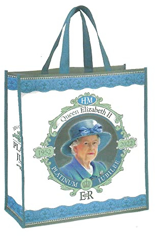 Platinum Jubilee 2022 Shopping Bag Commemorative Memorabilia Queen Elizabeth II Shoulder Tote Bag Souvenirs Gift (By LILAJ)