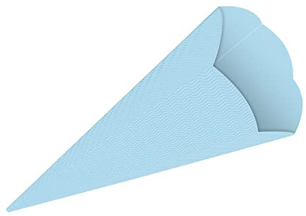 itenga Schultüten Rohling aus Bastelwellpappe 68cm - Schultüten Rohling zum Basteln - 3D Wellpappe (hellblau)