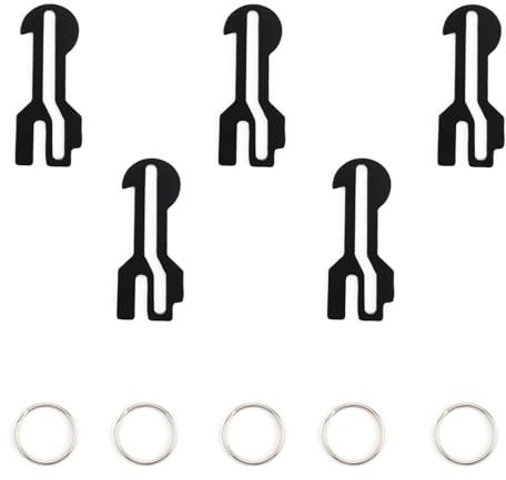 0XBIT Gettone Carrello Spesa, 5 Pezzi Moneta Carrello Spesa, Acciaio Inossidabile Chips per Carrelli Della Spesa con Portachiavi, Shopping Cart Keychain, per Tutti i Carrelli Della Spesa, Nero