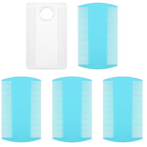 5 Peignes Anti-Poux, Peigne Fin Poux Puces Élimination Efficace Poux Peigne Durable Dents Extra Fines pour Adultes Enfants Animaux Compagnie