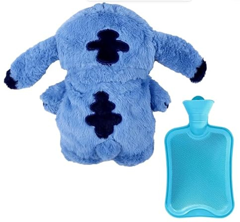 SkyJoy®bolsa agua caliente， Suave Botella de Agua Caliente de Peluche con Forro Extraíble, Calentador de Manos para Niños y Adultos，hot water bottle with cover，bolsa agua caliente niños，bolsa de agua
