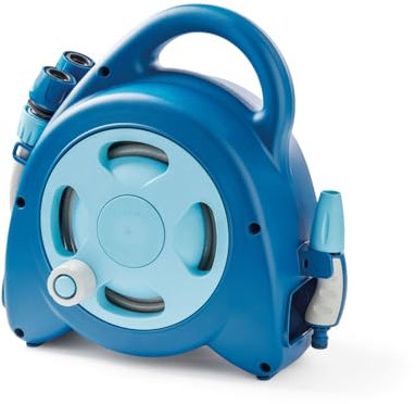 G.F. Srl, Enrollador de manguera Aquabag, colección for Ocean, compacto con 16,5 metros de manguera, ideal para regar plantas y flores en balcón, terraza o jardín de tamaño mediano