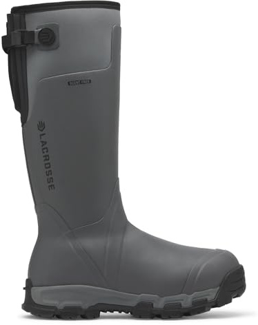 LaCrosse Men's Alphaburly Pro 18 800G Boot - Flexible Neoprene Fit & Waterproof Boots - 800G Thinsulate Warmth - Flexible Neoprene Shaft - Adjustable Buckle Closure - Gray Sky - 11