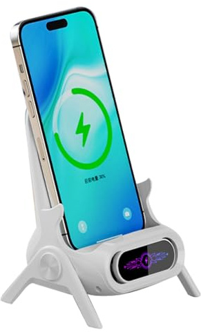 qixeuoa Chargeur sans fil | Support de téléphone portable pour table, chargeur rapide de 15 W pour tablettes avec support magnétique, support au design fauteuil pour bureau et coiffeuse