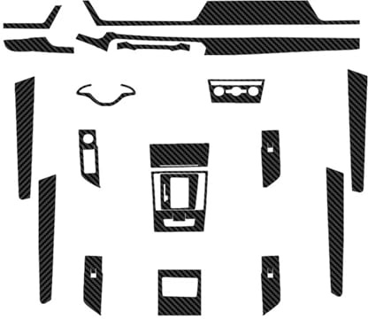 Molduras la consola Pegatina El Interior Coche Para Skoda Para Superb 2015-2023 Para Panel Ventana Elevable, Caja Cambios Protector Salpicadero(Carbon Black)