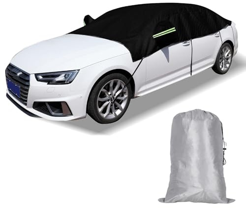 Funda Coche Exterior Impermeable Y Transpirable, Resistente a Los Rayos UV, Nieve Y Polvo, Cubre Coche Exterior Universal con Tiras Reflectantes Y Correas a Prueba De Viento SUV 4.35 * 2.5m