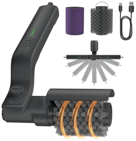 Spazzola elettrica per barbecue, pulitore senza fili per BBQ con testa orientabile a 180°, pulizia a 3 livelli, spazzola per griglia 2-IN-1 con batteria, IPX7 impermeabile, testina in acciaio