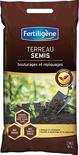 FERTILIGENE FSEM6PN - Terreau pour Semis, Bouturages et Repiquages UAB 6 L - Facilite Le bouturage et Le repiquage - Favorise la levée - Enrichie en Engrais, Sable et Perlite - Fabriqué en France