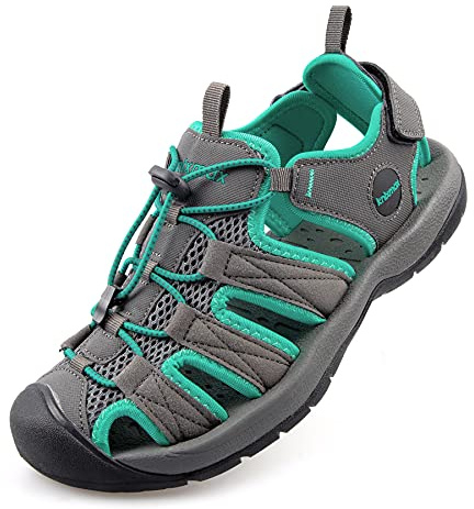 Knixmax Women Men Walking Sandals Wide fit - Closed Toe Outdoor Sports Sandal Summer Hiking Shoes