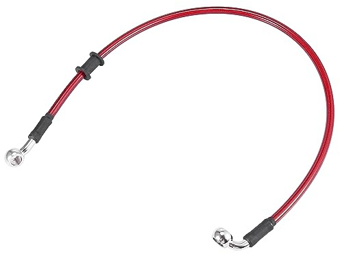 Motoforti Manguera universal de aceite de embrague de freno de motocicleta de 60 cm y 60 cm, de acero inoxidable trenzado, color rojo