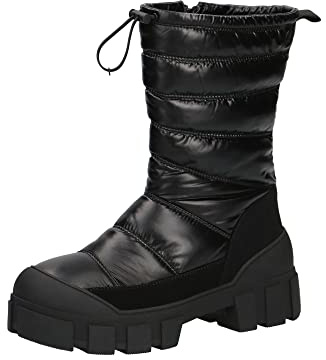 CAPRICE Damen Winterstiefel mit Absatz Climotion Wasserabweisend Gefüttert Weite G Vegan, Schwarz (Black Comb 1), 40 EU