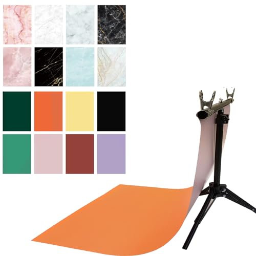 8 st 16 st produktmat fotografi bakgrundspapper med stativ, 86 x 56 cm 2-i-1 dubbelsidig platt liggande foto bordsskiva bakgrunder brädor för smycken kosmetika makeup rekvisita