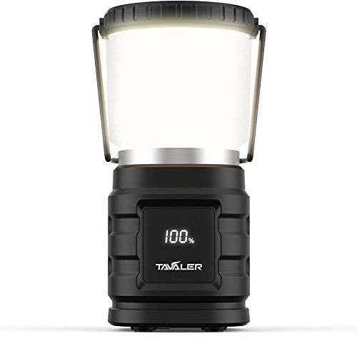 Tavaler Camping Laterne 4400 mAh Akku USB C Aufladbar Campinglampe mit LED Batterieanzeige Bildschirm Camping Licht IP65 Wasserdicht Campingleuchte für Wandern Outdoor, Notfall, Power Bank