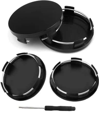 RXKFIGX 4 cubiertas centrales de neumáticos para tapacubos de coche, 68 mm, universal, tapa de rueda, tapas de aleación, compatibles con un destornillador de hoja