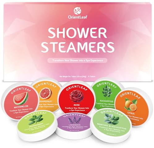ORIENTLEAF Bombe da Doccia, Regalo Donna, Bombe Doccia Aromaterapia 8 Pezzi Con 8 Profumazioni