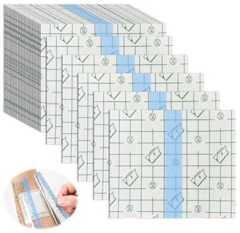 50 Pezzi Cerotti Impermeabili Trasparenti, 10cm x 12cm, Cerotti Elastici di Fissaggio, Bendaggio Protettivo per Ferite e Tatuaggi, Adesivo Ipoallergenico e Traspirante, per Uso Quotidiano e Attività A
