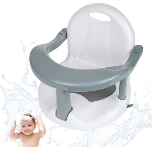 Siège de bain pour bébés Liummrcy, 6-18 mois, Gris, Plastique, Non glissant, Pliable, Sécurisé, Confortable