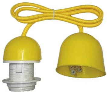 Set portalampada E27, cavo da 1 m, fiore giallo; ideale per illuminazione decorativa e progetti fai da te.