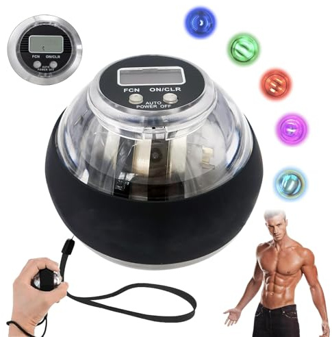 Gyro Ball Gyroscope 2026, Curaball Hand Strengthening Device - Auto-Start Hand Exerciser with Counter, Wrist Strengthener, Torqueball Resistance Trainer for Arm Fingers, Colorful LED Lights