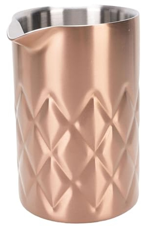 Acouto Rostfritt Stål Blandningsglas, Dubbelväggig Cocktail Pitcher Design för Bartending, 540 Ml Kapacitet (Pläterad koppar)